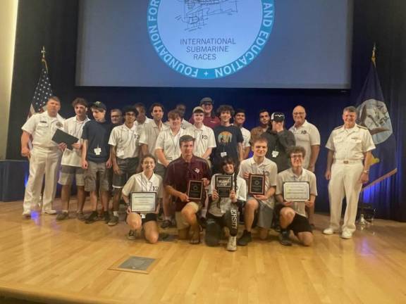 Sussex Tech students compete in submarine races Front row from left are Grace Revoredo, Zachary Rauchbach, Samantha Masih, Ethan Clarke and Evan Vandergoot. Four are recent graduates of Sussex County Technical School. Rauchbach is a junior at Texas A&M University; he graduated from Sussex County Tech in 2019.