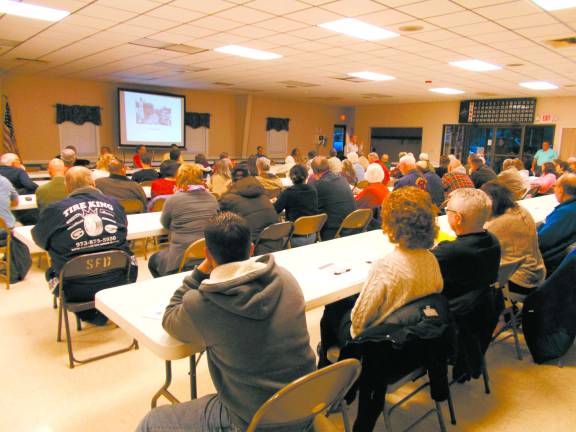 PHoto by Vera Olinski About 100 residents attended a meeeting regarding sewer and water-rate changes in Sussex Borough.