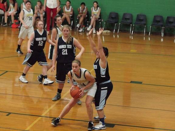 Sussex Tech holds off Warren Tech Sussex County Tech's Miranda Hnydais shown with the ball.