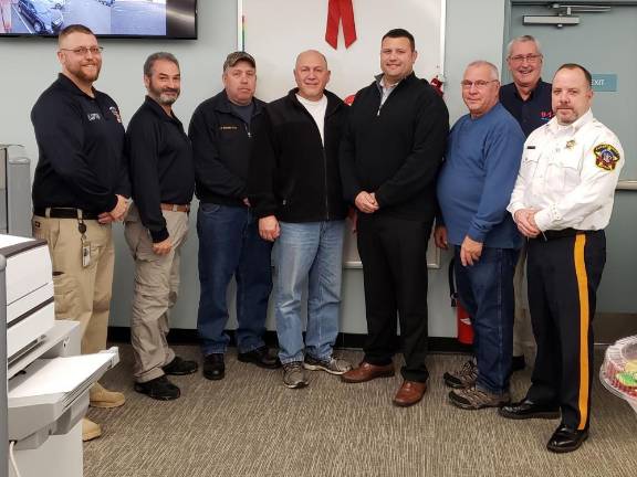 Wantage, Sussex enter agreement for Sheriff 9-1-1 services Chief Telecommunicator Dave Korver, Director of Communications Mark Rozek, Borough of Sussex OEM Coordinator Floyd Southard, Township of Wantage Mayor Ron Bassani, Township of Wantage Administrator Michael Restel, Township of Wantage OEM/911 Coordinator Joe Konopinski, New Jersey Office of Emergency Telecommunications Services Doug Weidanz, and Sussex County Sheriff Michael F. Strada.