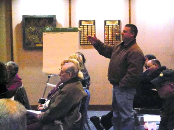 Photo by Vera Olinski Wantage resident Scott Thomas speaks at a recent Township Committee meeting.