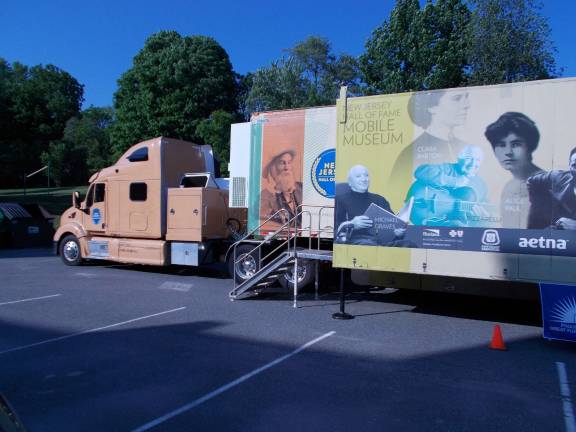 Photo by Vera Olinski The New Jersey Hall of FAme Mobile Museum is shown at Wantage School on Monday, June 2.