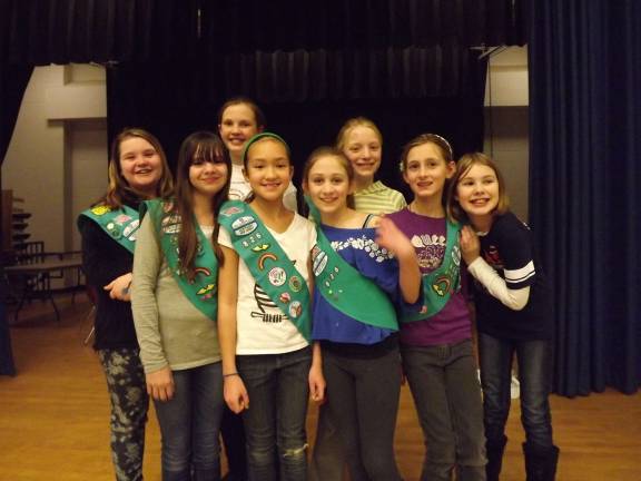 Members of Girl Scout Troop 826 are: in back from left, Kayla, Caileigh and Anna; in front: Kristen, Rachel, Tessa, Sarah and Grace.