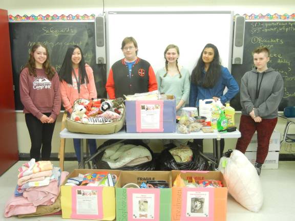 Pictured (from left): Volunteers Shaina Klein, Tess Balton, Chris Hoppe, Michelle Wolf, Saida Bary, and Brittany McIvor Leslie Lordi (Photo provided)