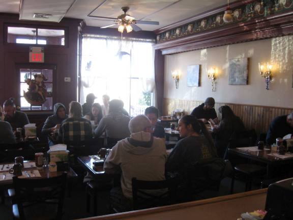 Patrons pack the dining room at the Mixing Bowl in Vernon.