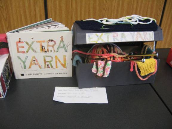 Shoeboxes float at the library PHOTOS BY JANET REDYKE A shoebox float entitled Extra Yarn was one of the entries at the Sussex-Wantage Library.