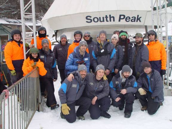 Mountain Creek opens for season Mountain Creek VP of Resort Operations Chris Haggerty and John Matusiewicz, Adventure Manager (middle) with members of the Lift Ops and Terrain Park Staffs.