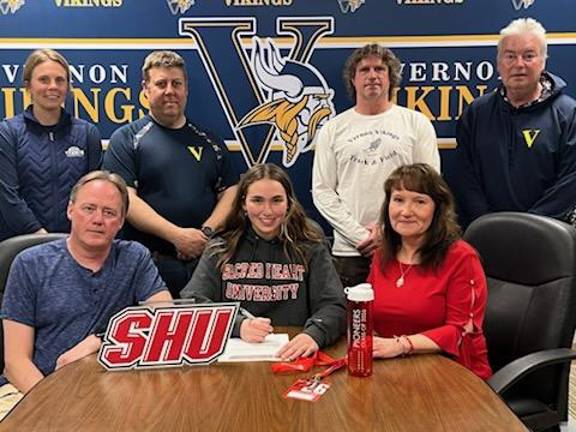 Vernon Township HIgh School senior Danielle Bruce heading to Division 1 Sacred Heart for pole vault.