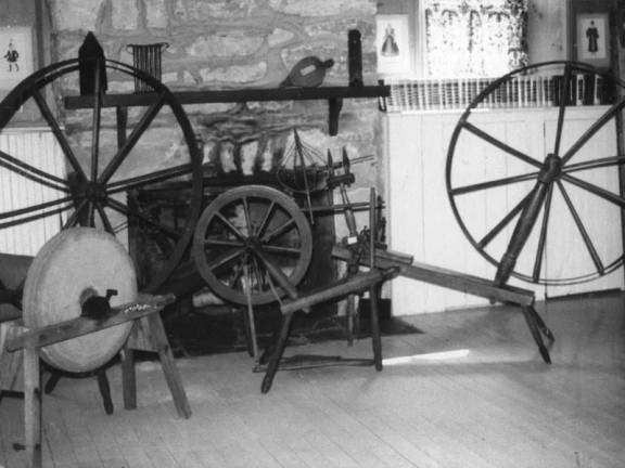 A collection of tools used by farmers, cobblers, coopers, farriers and carpenters is on display.