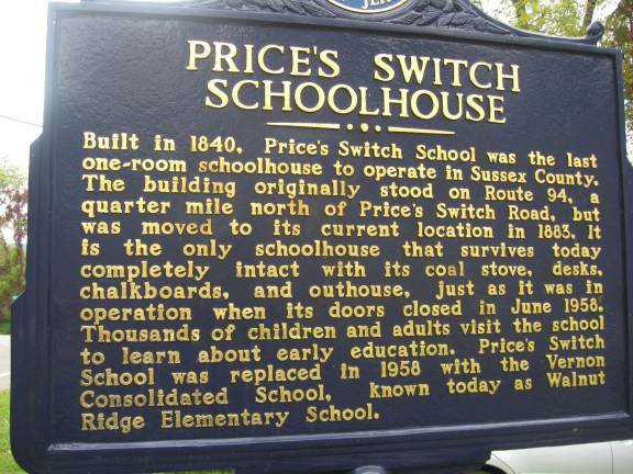 Class in session at Price's Switch School PHOTO BY JANET REDYKE Price’s Switch School is a major historical Vernon site.