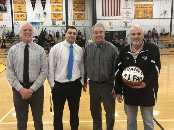 Vernon basketball honors seniors, top fan