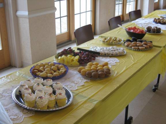 Desserts abound at the tea party.
