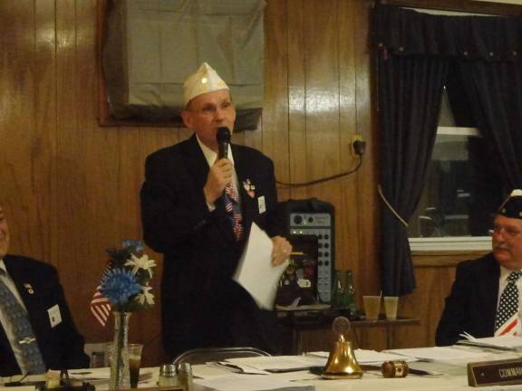 County Legion posts come together to support veterans’ recovery Photo by Scott Baker American Legion State Commander James Amos talks about this year's department project.