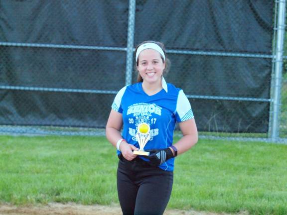Pitcher Gabriella Ciasullo was named the most valuable player for the Blue all stars.