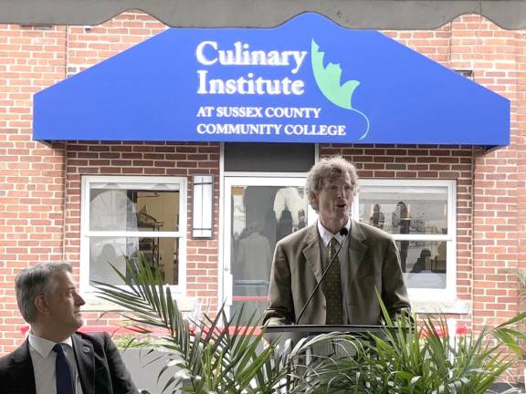 SCCC’s Culinary Institute opens SCCC president Jon Connolly speaks before the ribbon-cutting. At left is Stan Kula, executive director of the SCCC Foundation.