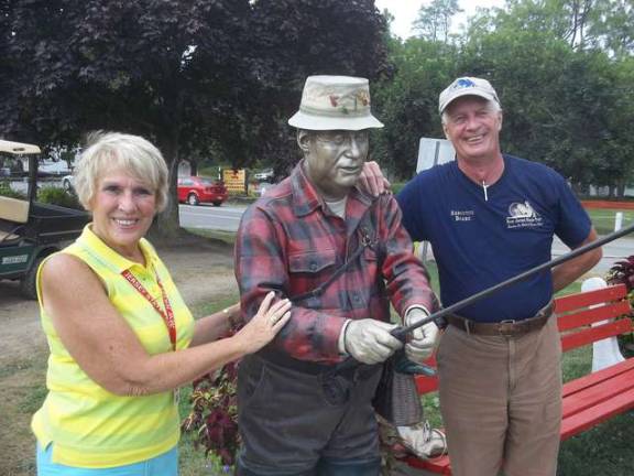 Photos by Don Carswell NJ State Fair Executive Director Barbara Wortmann and Richard Hammler with the sculpture.