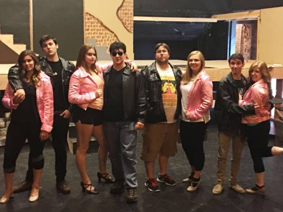 Grease at the Cornerstone From left, Jana Byrnes, Mt Olive as Rizzo; Chris Kolwicz, Mahwah as Kenickie; Kara Byrnes, Mt Olive as Marty; Kyle Penny, Newton as Sonny; Tim Chenard, Newton as Roger; Jess Palmisano, Mt Olive as Jan; Alex McCully - Newton as Doody; and Megan Schmiedhauser, Stanhope as Frenchy