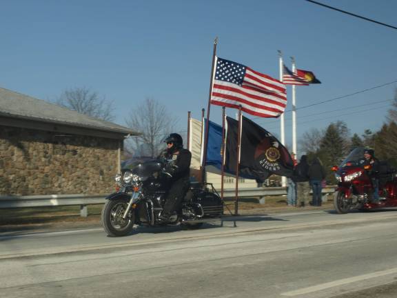 Van drives into motorcyclists The riders leaving the firehouse Wednesday morning for a tour of Sussex County.
