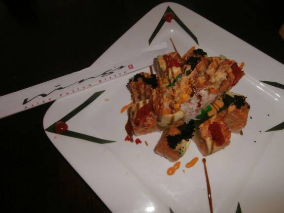 Wings Asian Fusion Bistro opens in Vernon The Crazy Friday sushi roll.