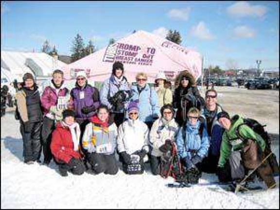 School employees snowshoe against cancer School employees snowshoe against cancer
