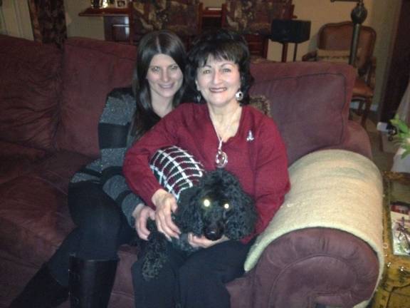 Valerie McKenna, her mom Joyce Lauricella and Parker of Sparta enjoying Christmas Day.