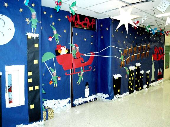 VTHS had door-decorating contest History teacher August Meyer's class won first prize for this mural.