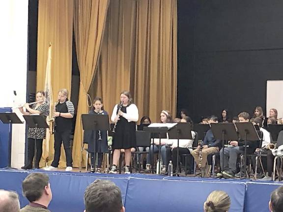 Fifth-graders perform in Lounsberry Hollow School’s Winter Band Concert on Jan. 24. (Photos provided)