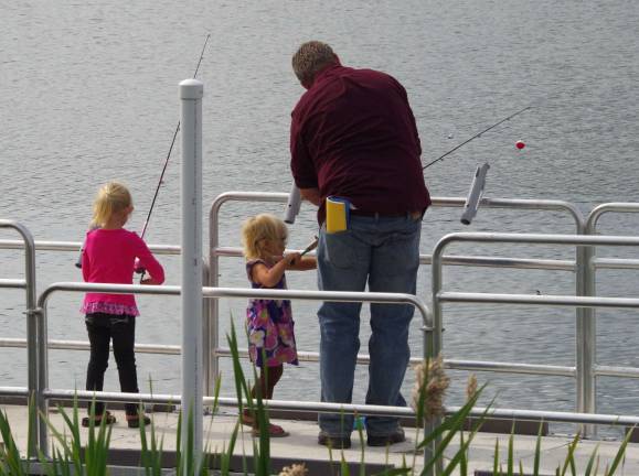 Youngsters had the opportunity to try fishing.