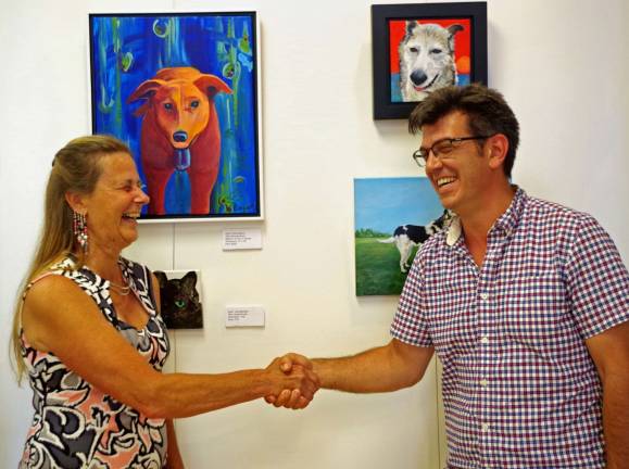 Phylis Barfoot, left, of Vernon replaces John Maione Jr. of Mountain Lakes as the new director of the Skylands Gallery &amp; Studio in Wantage.