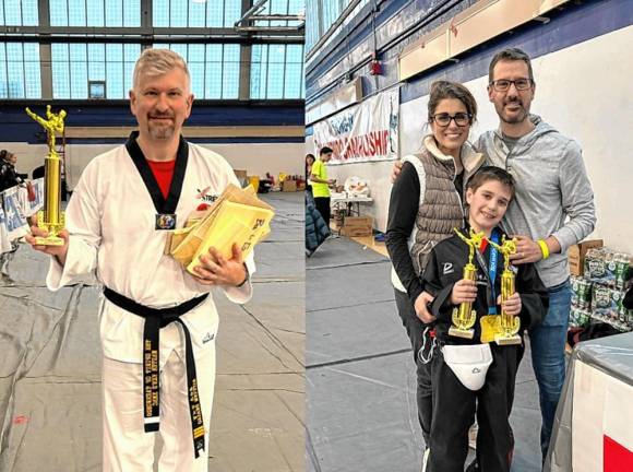 Master Ken’s Xtreme Martial Arts Center honored At left is William DeVito of Sparta. At right is Eric Hansen of Hardyston.
