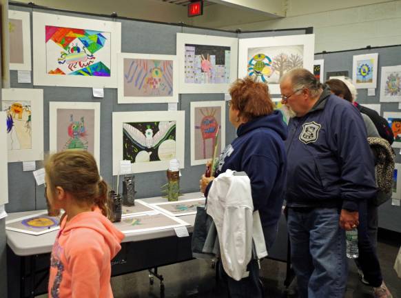 Student artwork was on display everywhere and included drawings, paintings, sculptures, and photographs.