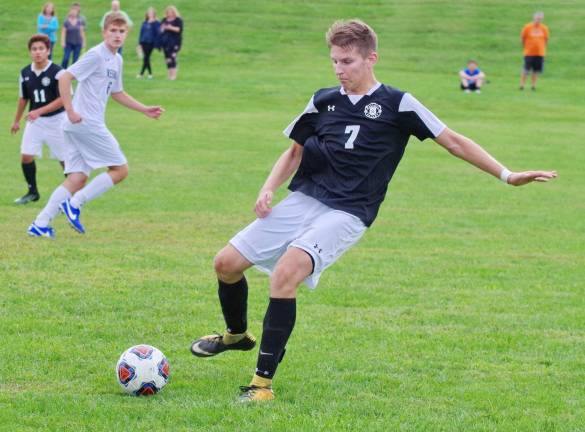 In the first half, Wallkill Valley's Dominick Wygonowski scored a goal on a penalty kick to give Wallkill Valley a 1-0 lead.