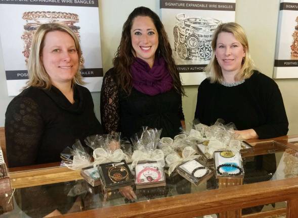 Pictured are Tina Figurelli, executive director of Birth Haven and Jennifer and Stephanie Koza from The Chocolate Goat Gift Shoppe in Lafayette.