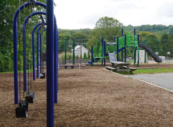 Photo by Vera Olinski The new plaground was installed thanks to an $11,000 donation from Magarino Ford.