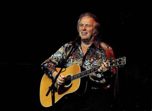 Keith Perry exclusive images Don McLean, singer-songwriter associated with his classic hits &quot;American Pie&quot; and &quot;Vincent,&quot; pictured performing at The Sage Gateshead.