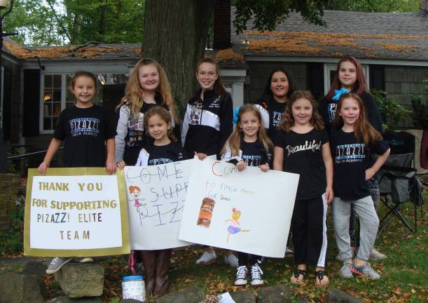 The girls from the Pizazz Dance Academy of Barry Lakes were on the scene at the Daily Bean in Vernon collecting donations for their upcoming trip to the National Dance Competition in Cape May in July 2020. (Photo by Janet Redyke)