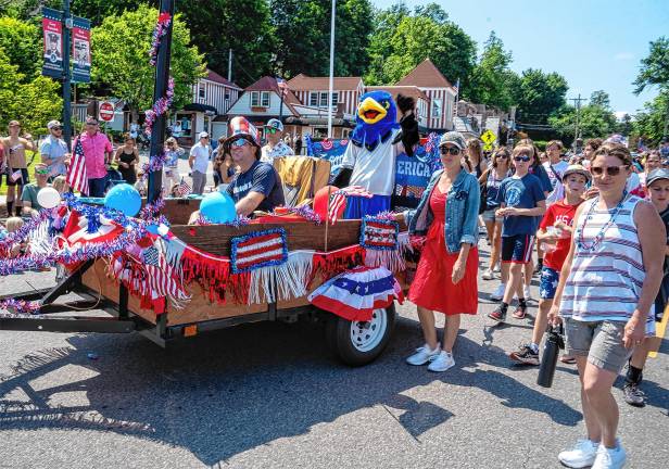 Sparta. Fourth of July events Members of the Lake Mohawk swimming pool march in the parade.