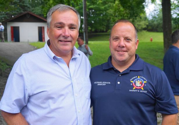 From left, N.J. Assemblyman Hal Wirths and Sheriff Michael Strada attend N.J. Senator Steve Oroho's Barbeque.