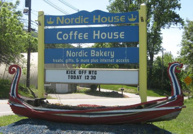PHOTO JANET REDYKE Nordic House displays a mini longboat outside the shop on Route 94.