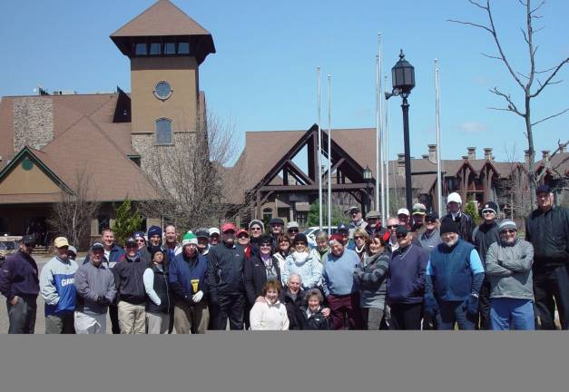 Photo by John T. Whiting Neither snow nor sleet could deter this group of Crystal Springs Golf Resort Members from competing in the 1st Member Tournament.
