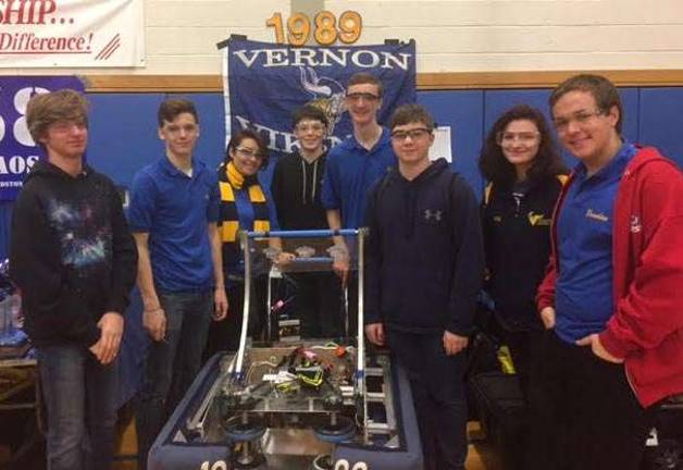 Vernon robotics team places in top 10 From left, Pat Fligg, Brian Hill, Juliana Schlichting, Kyle Lowery, Sam Wolthoff, Ryan Doonan, Jaime Vitale, and Brendan O'Connell.