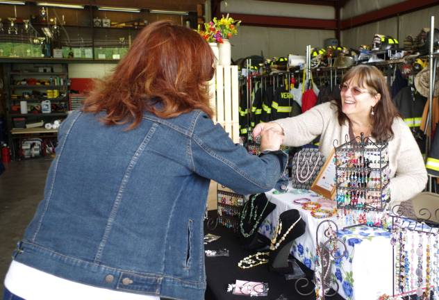&quot;Sparkling Designs&quot; handcrafted jewelry by Peggy Merck of the Lake Wallkill section of Vernon was also available.
