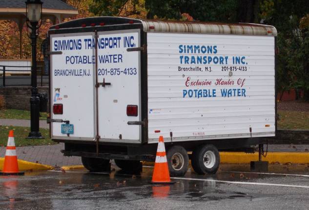 Potable water tank for residents' use until boil-water advisory is lifted.