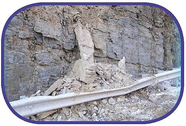 A rockfall on I-80