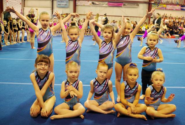 Westys gymnasts from the left in the back row is Hannah Potzer, Broghan Lynch, Addison Peters, Arabella Rivera and Cooper Cotto. Front row from the left are Natalie Wynn, Maddy Guidemi, Rilee Cornelius, Brielle Cotto and Ryleigh Dayon.