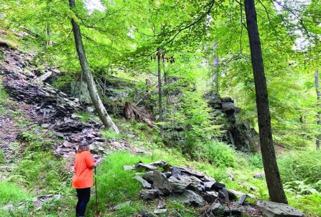 Find a cascade of rock during your hike in Delaware State Forest (Photo by Carol Hillestad)