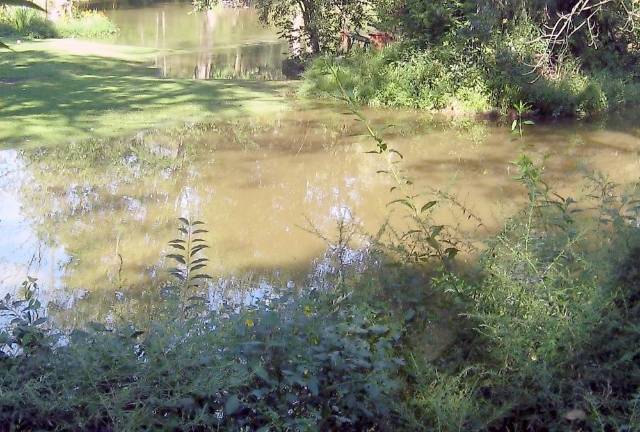 Water, water everywhere Front lawns turned into lakes on Lazier Lane and Highland Lakes Road on Thursday, Sept. 2 (Photo by Janet Redyke)