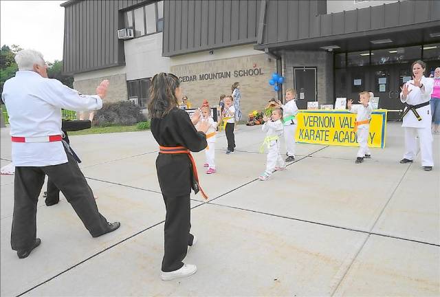 The Vernon Valley Karate Academy Rangers demonstrate the Bully Kata (Photo by Vera Olinski)