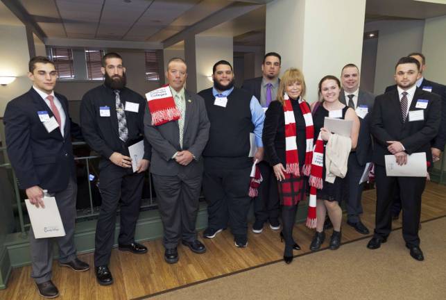 SCCC students 'lobby' 24th District legislators to protect college funding Photos by All Is Sharp Photography From left are Jonathan Finocchiaro, Frank Wallace, Assemblyman Parker Space, Phil Andujar, Jason Boehm, Assemblywoman Gail Phoebus, Sarah Jaramillo, Michael DeVilliers (SCCC Veteran Services Coordinator), John Shelden, and Jay Christy.