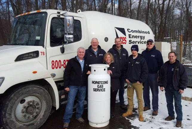 CES crew with Sherri Sutphen Norlander of Hopatcong Gas Service.